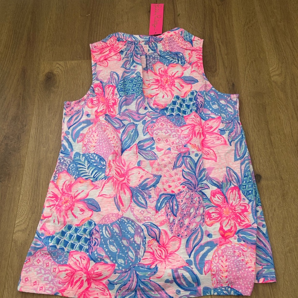 Lilly Pulitzer Pink and Blue Floral Blouse - Picture 2 of 4